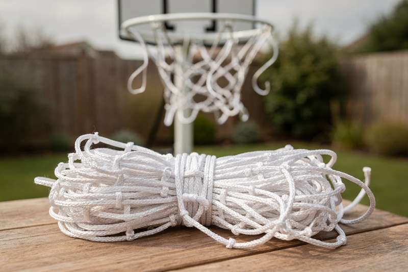 Sportlerin beim Wurf auf einen Netball-Ring während eines Trainings auf freiem Platz.